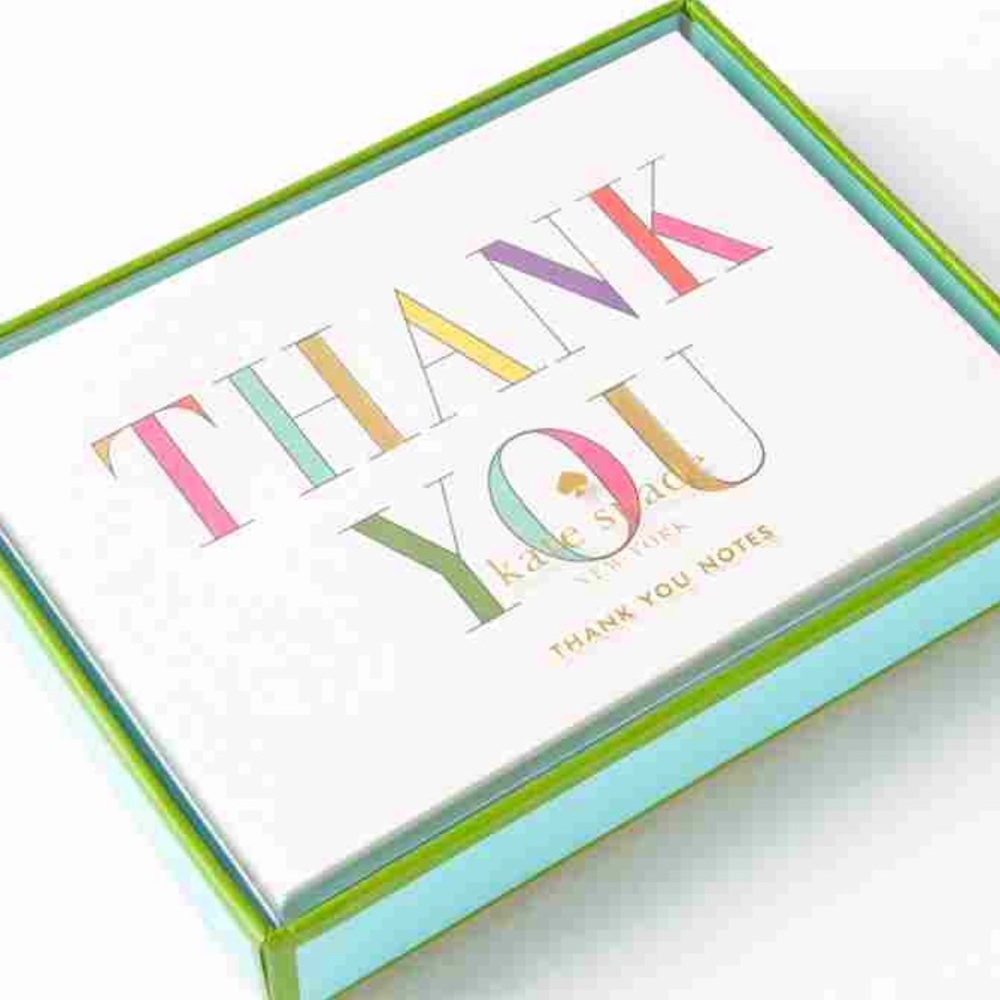 🆕 Kate Spade ♠️ Rainbow Prism Thank You Notecards - Picture 2 of 5